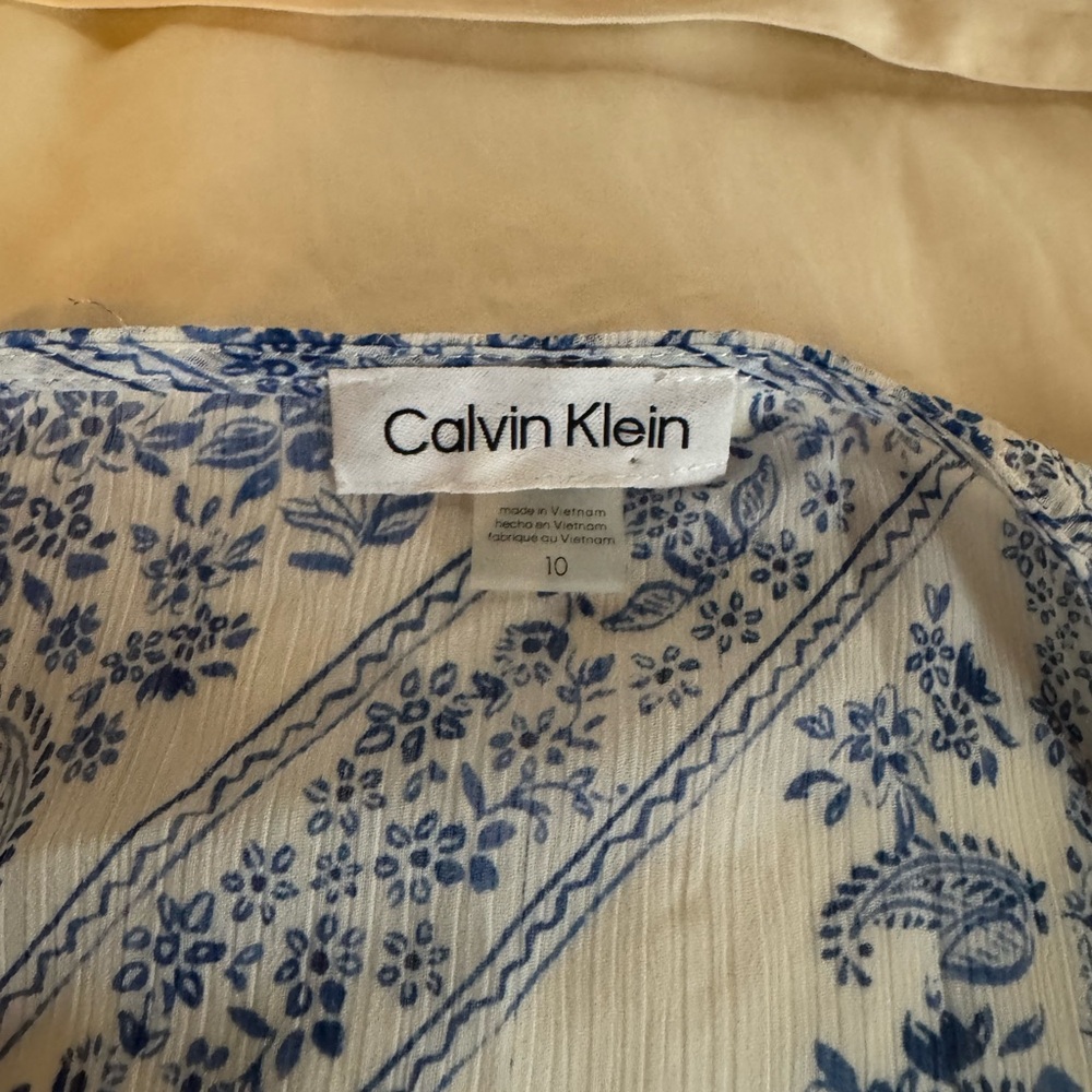 Calvin Klein Blue and White Floral Maxi Dress - Picture 2 of 4